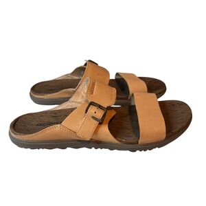 Merrell Sandals Women's‎ Tan Leather Slide Buckle Comfort Casual Shoes Sz 10